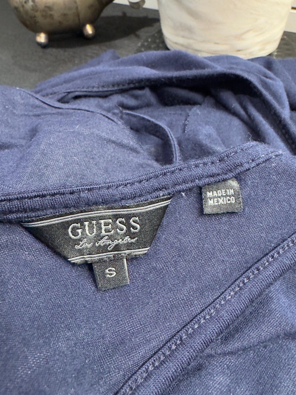 Guess Navy Ruffle-Front Mini Dress - Picture 4 of 6